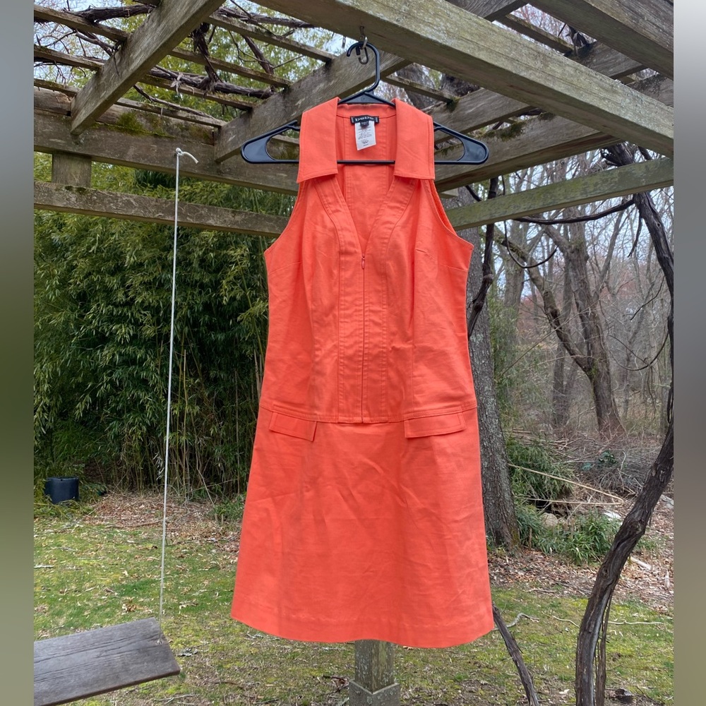Vintage Bebe Orange Collared Dress Women’s super flattering!!! Size 4